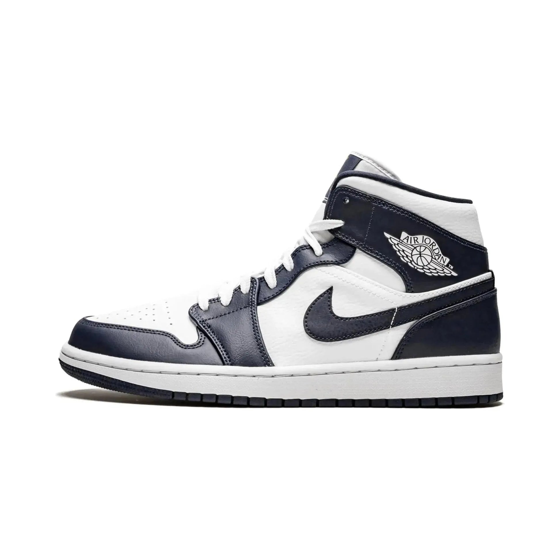 Air Jordan 1 Mid "White Metallic Gold Obsidian"